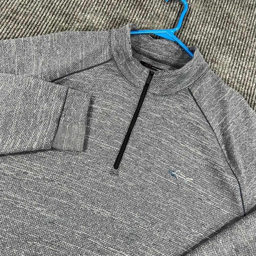 Greg Norman Pullover Sweatshirt Mens 2XL XXL Blue Long Sleeve 1/4 Zip Mock Golf